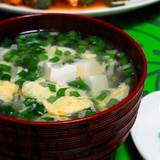 【簡単】ふんわりニラかき玉の中華スープ